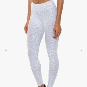 Koral Workout Leggings -  white leggings and grey details - womens leggings